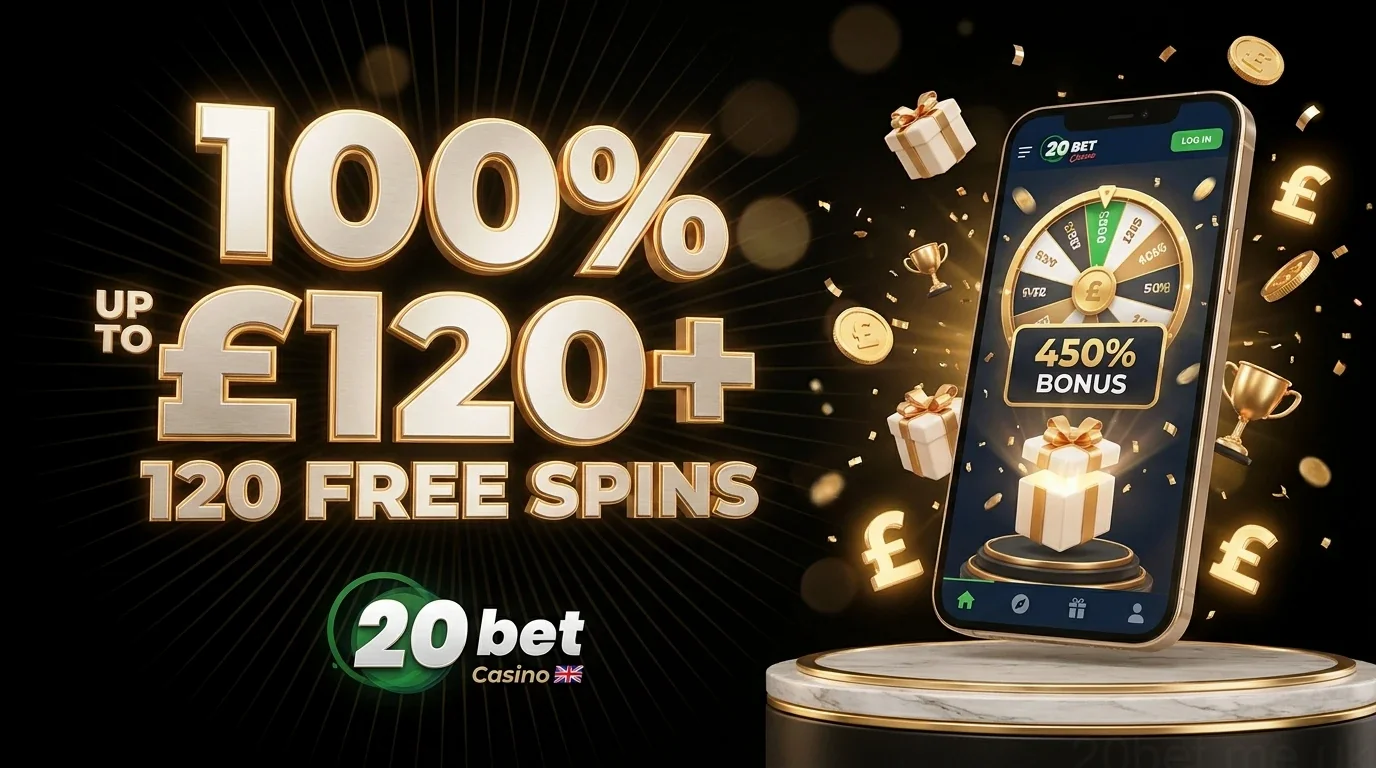 100% UP TO £120+ 120 FREE SPINS